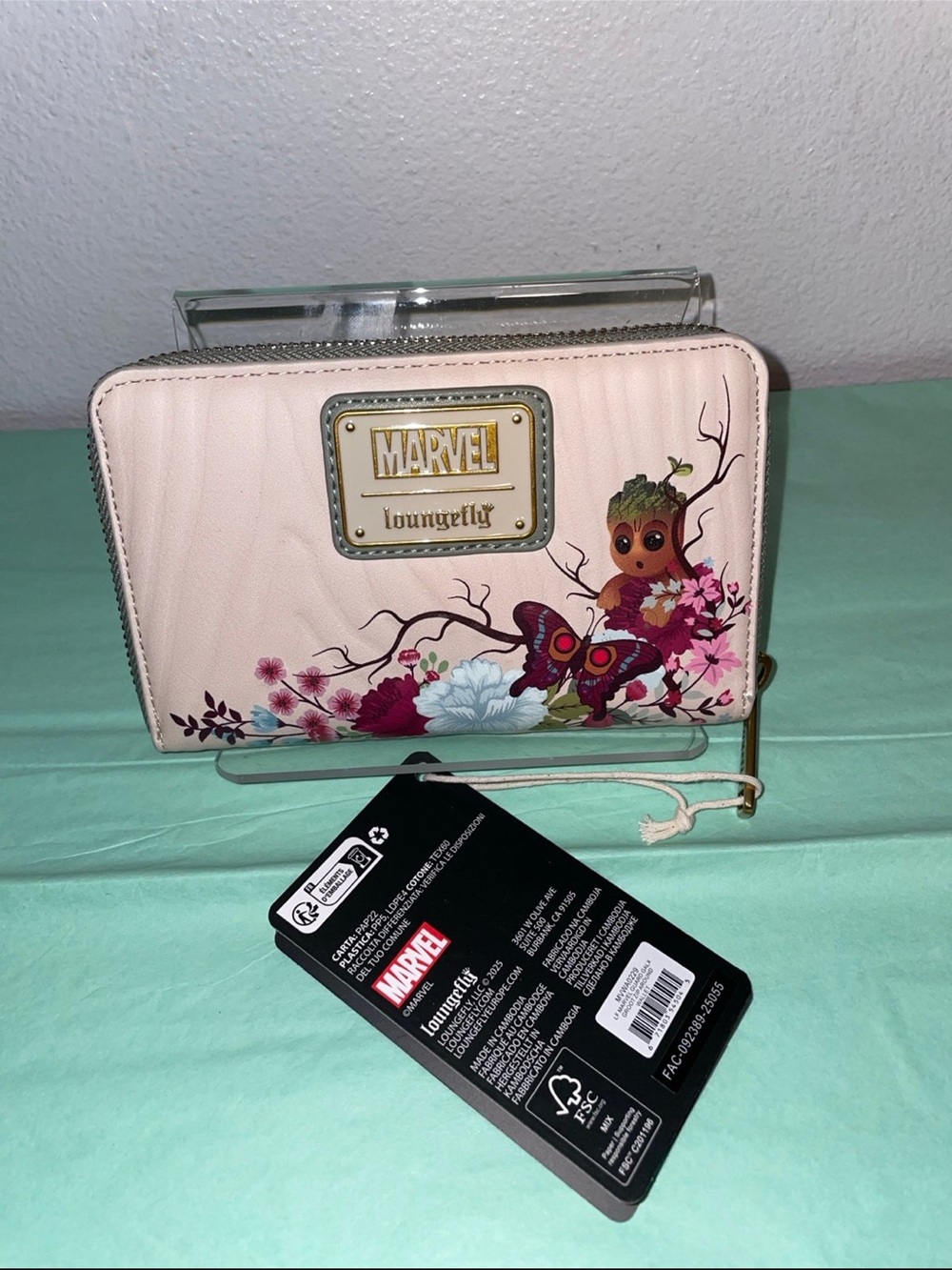 Loungefly Disney Marvel Guardians of the Galaxy Baby Groot Floral Cork Wallet